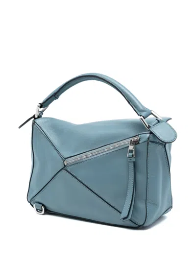 Pre-owned Loewe 2015 Small Calfskin Puzzle Satchel In Blue