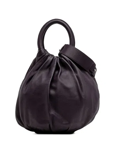 Pre-owned Loewe 2015 Small Gathered Lambskin Bounce Bag Satchel In Purple