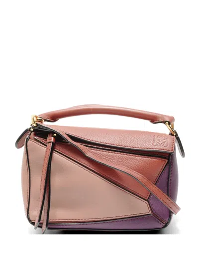 Pre-owned Loewe 2015-2025 Mini Puzzle Shoulder Bag In Pink