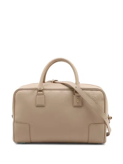 Pre-owned Loewe 2015-2026 Leather Amazona 28 Satchel In Neutrals