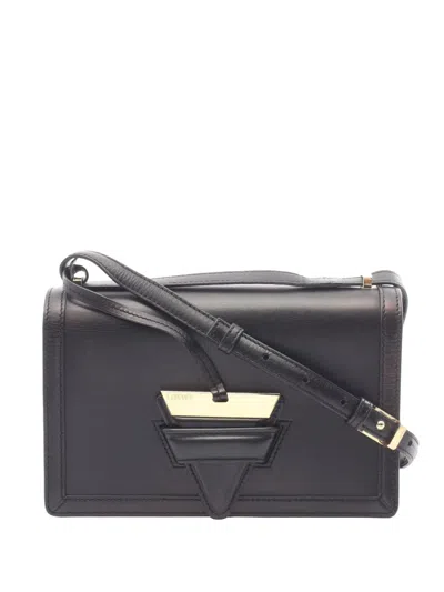 Pre-owned Loewe 2015-2026 Leather Barcelona Flap Shoulder Bag In Black