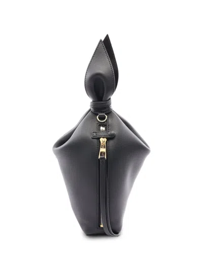 Pre-owned Loewe 2015-2026 Leather Scarf Backpack In Black