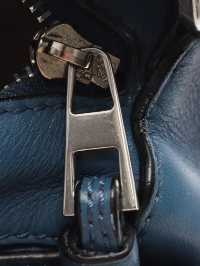 Pre-owned Loewe 2015-2026 Mini Calfskin Puzzle Satchel In Blue