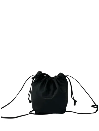 Pre-owned Loewe 2015-2026 Nappa Anagram Drawstring Crossbody Bag In Black