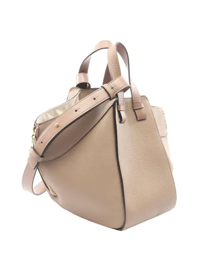 Pre-owned Loewe 2015-2026 Small Grained Calfskin Drawstring Hammock Bag Satchel In Neutrals
