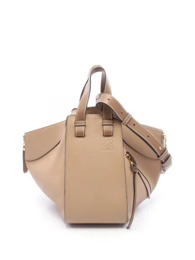 Pre-owned Loewe 2015-2026 Small Leather Hammock Bag Satchel In Neutrals