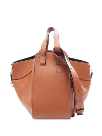Pre-owned Loewe 2015-2026 Small Leather Hammock Satchel In Brown