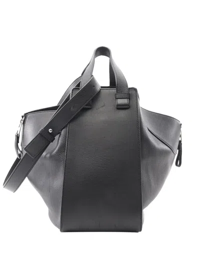 Pre-owned Loewe 2016-2025 Medium Leather Hammock Satchel In Black