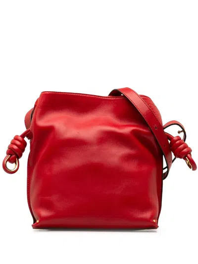 Pre-owned Loewe 2016 Small Flamenco Knot Shoulder Bag In Red