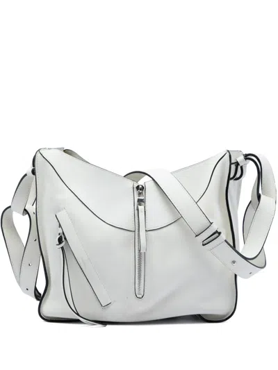 Pre-owned Loewe 2016 Small Grained Calfskin Hammock Bag Satchel In White