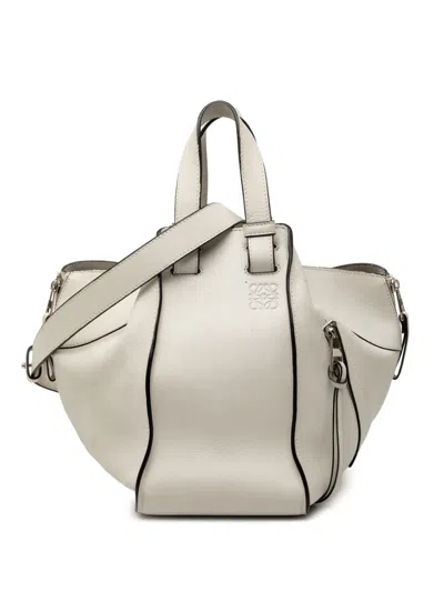 Pre-owned Loewe 2016 Small Leather Hammock Satchel In White