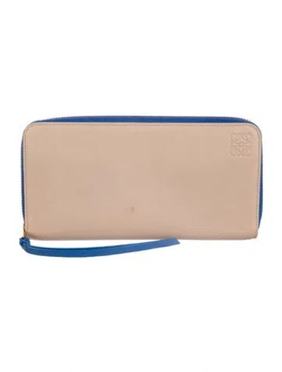 Pre-owned Loewe 2017 Continental Zip Continental Wallet In Neutrals