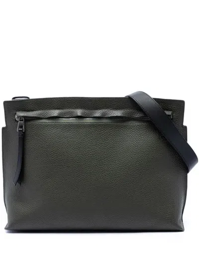 Pre-owned Loewe 2017 Leather Anagram T Pouch Crossbody Bag In Green