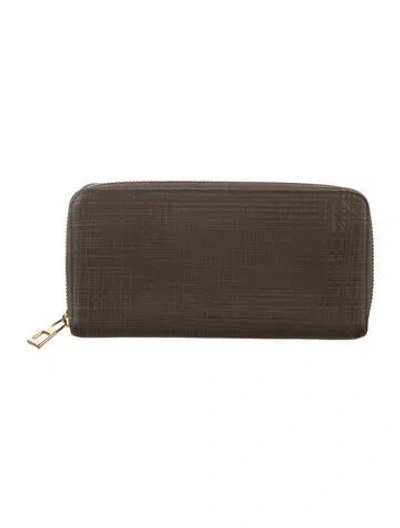Pre-owned Loewe 2017 Leather Continental Wallet In Brown