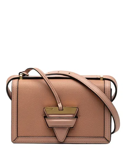 Pre-owned Loewe 2017 Mini Grained Calfskin Barcelona Crossbody Bag In Brown