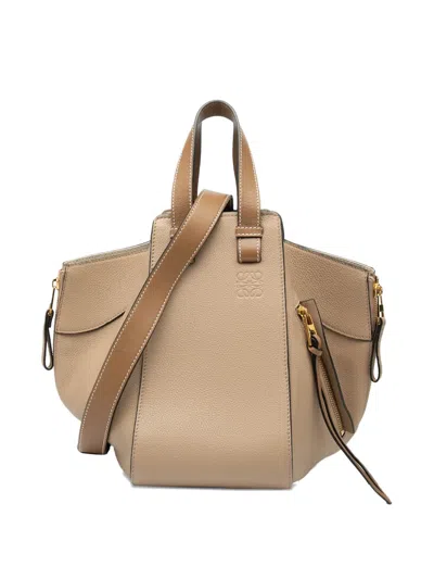 Pre-owned Loewe 2017 Small Leather Hammock Bag Satchel In Brown