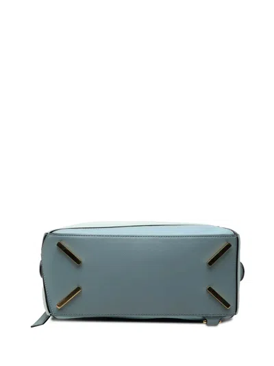 Pre-owned Loewe 2017 Small Tricolor Calfskin Puzzle Satchel In Blue