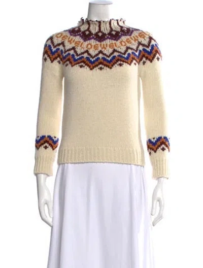 Pre-owned Loewe 2017 Wool Sweater In Blue/neutrals
