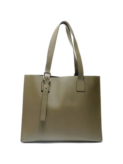 Pre-owned Loewe 2017-2021 Buckle Horizontal Tote Bag In Green