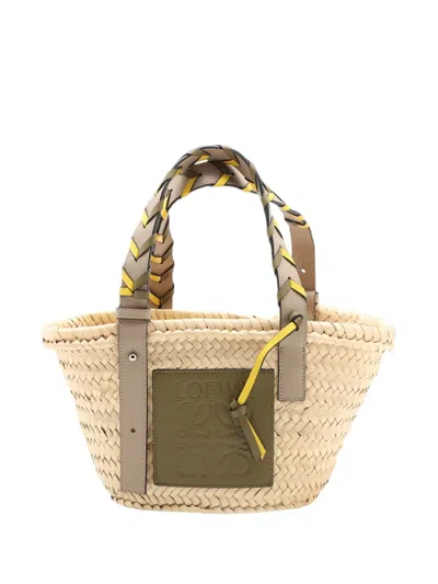 Pre-owned Loewe 2017-2023 Small Raffia Braided Handle Basket Tote Bag In Neutral