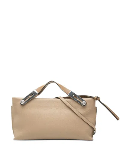 Pre-owned Loewe 2017-2026 Small Grained Calfskin Missy Satchel In Neutral