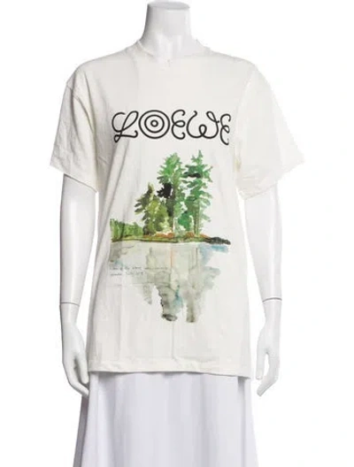 Pre-owned Loewe 2018 Graphic Print T-shirt In White