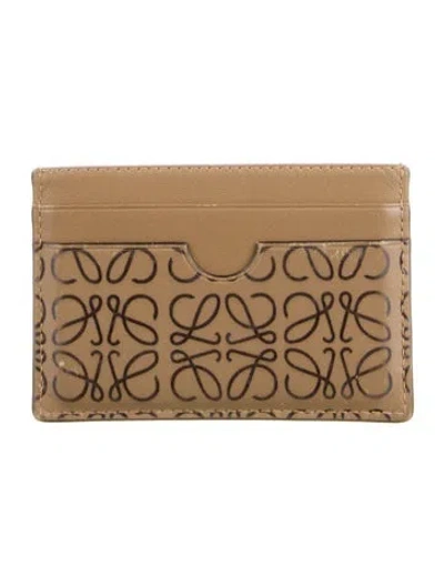 Pre-owned Loewe 2018 Leather Card Holder In Brown
