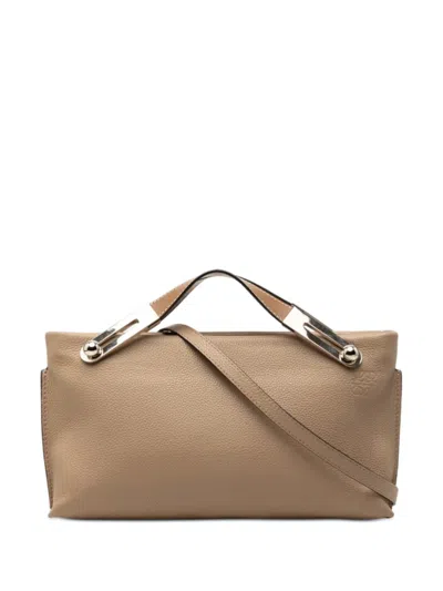 Pre-owned Loewe 2018 Small Grained Calfskin Missy Satchel In Neutral