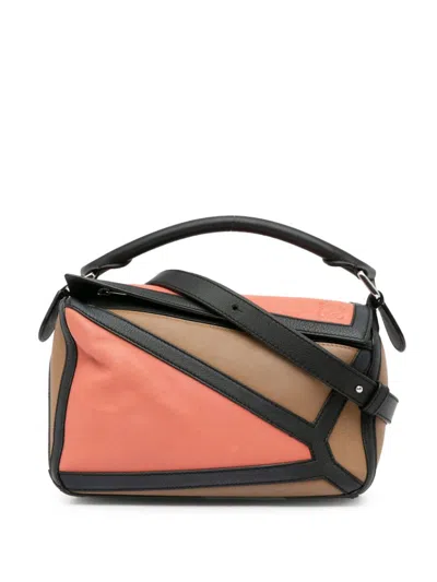 Pre-owned Loewe 2018 Small Graphic Puzzle Bag Satchel In Black