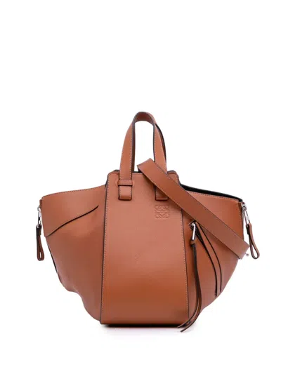 Pre-owned Loewe 2018 Small Leather Hammock Bag Satchel In Brown