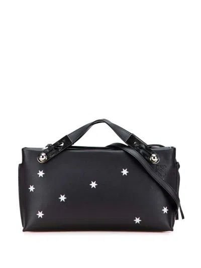 Pre-owned Loewe 2018 Small Leather Stars Missy Satchel In Black
