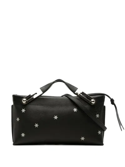 Pre-owned Loewe 2018 Small Leather Stars Missy Satchel In Black