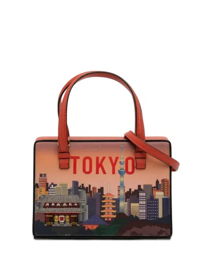 Pre-owned Loewe 2018 Small Leather Tokyo Postal Top Handle Bag Satchel In Orange
