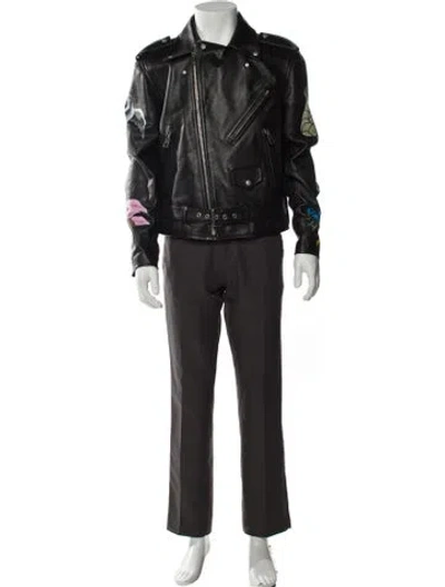 Pre-owned Loewe 2018 X William Morris Moto Jacket In Black