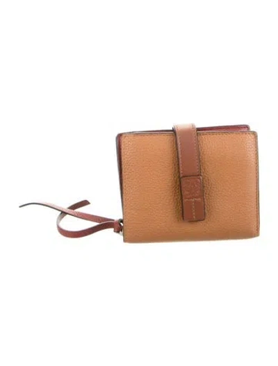 Pre-owned Loewe 2019 Compact Bifold Wallet In Brown