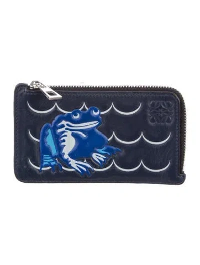 Pre-owned Loewe 2019 Frog Wallet In Blue