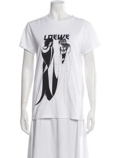 Pre-owned Loewe 2019 Graphic Print T-shirt In White