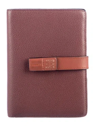 Pre-owned Loewe 2019 Leather Continental Wallet In Burgundy