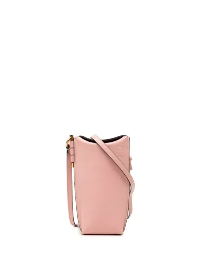 Pre-owned Loewe 2019 Leather Gate Pocket Crossbody Bag In Pink