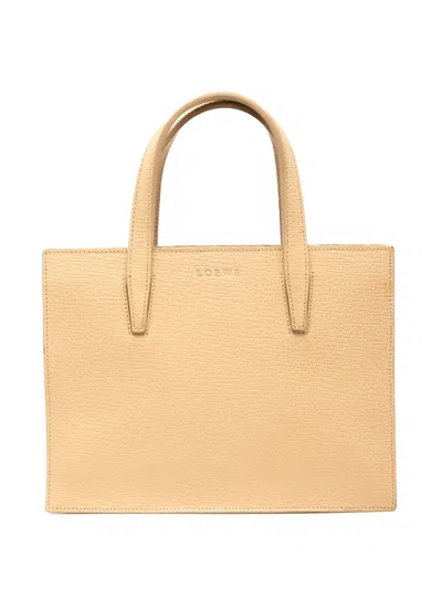 Pre-owned Loewe 2019 Leather Tote Bag In Neutral