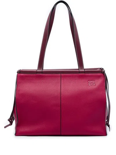 Pre-owned Loewe 2019 Medium Leather Cushion Tote Bag In Red
