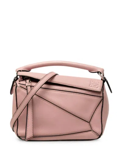 Pre-owned Loewe 2019 Mini Calfskin Puzzle Satchel In Pink