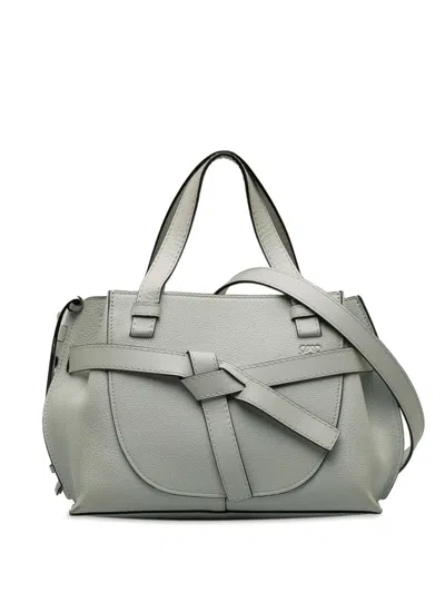Pre-owned Loewe 2019 Mini Gate Two-way Handbag In Grey