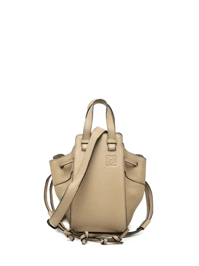 Pre-owned Loewe 2019 Mini Grained Calfskin Drawstring Hammock Bag Satchel In Neutrals