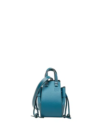 Pre-owned Loewe 2019 Mini Leather Drawstring Hammock Bag Satchel In Blue