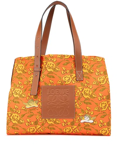 Pre-owned Loewe 2019 Paulas Ibiza Canvas Floral Print Tote Bag