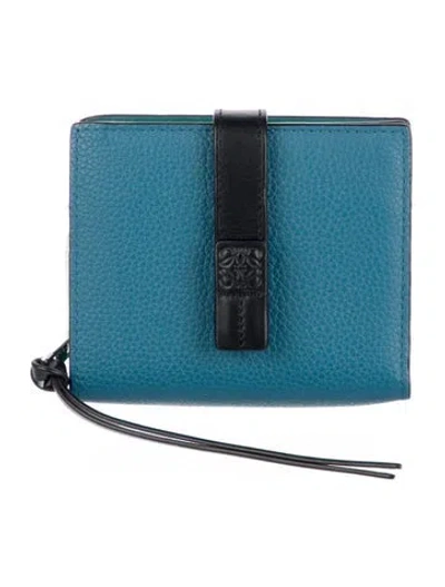 Pre-owned Loewe 2019 Signature Logo Wallet In Blue