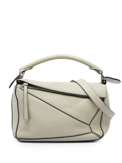 Pre-owned Loewe 2019 Small Calfskin Puzzle Satchel In Brown