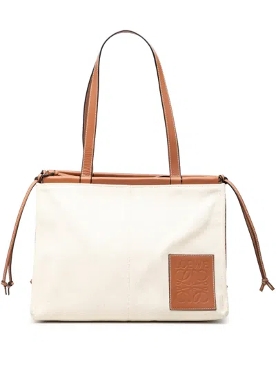 Pre-owned Loewe 2019 Small Canvas Cushion Tote Bag In Brown