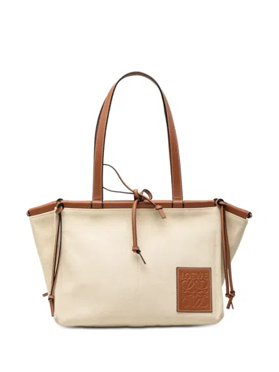 Pre-owned Loewe 2019 Small Canvas Cushion Tote Bag In Brown